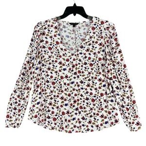 Banana Republic Blouse Womens L Ditzy Floral Long Sleeve Romantic Feminine Chic
